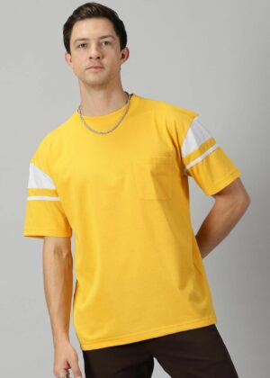 Wornwell Hub Cotton Half Sleeves T-Shirt, Yellow