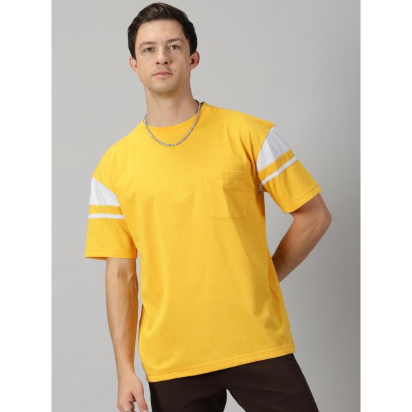 Wornwell Hub Cotton Half Sleeves T-Shirt, Yellow