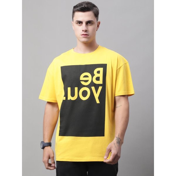 BE YOU Printed Yellow TSHIRT (WH-021)