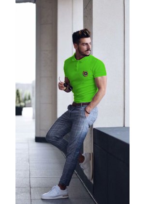 Poly Cotton Solid Half Sleeves Mens Polo T-Shirt