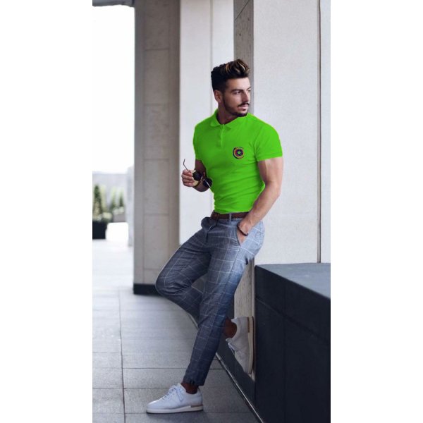 Poly Cotton Solid Half Sleeves Mens Polo T-Shirt