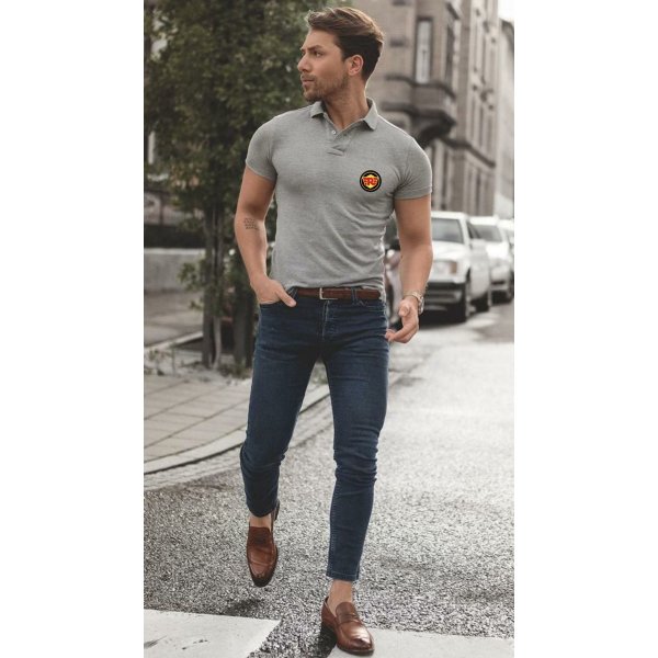 Cotton Solid Half Sleeves Mens Polo T-Shirt