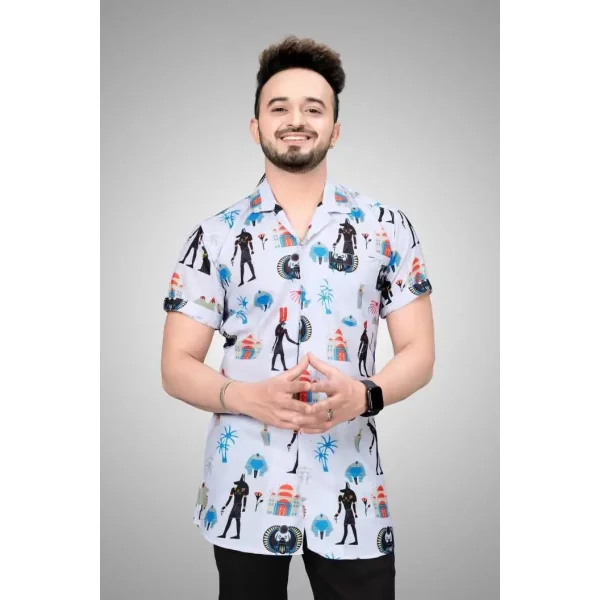 Trendy Lycra Printed Men's Shirt