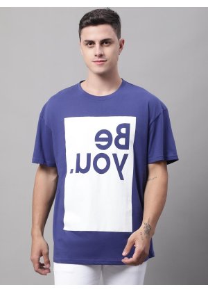 BE YOU Printed Navy Blue TSHIRT (WH-022