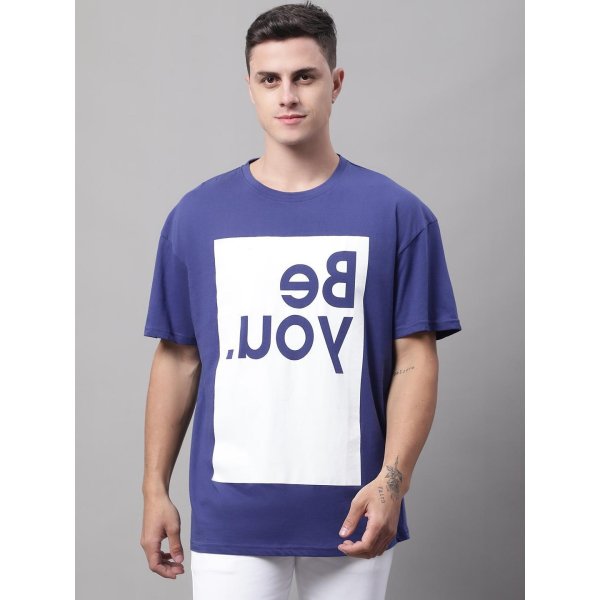 BE YOU Printed Navy Blue TSHIRT (WH-022