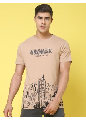 PRINTED BROWN REGULAR TSHIRT (WH-027)