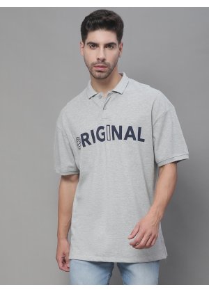 GREY COLOR OVERSIZE FIT POLO TSHIRT (WH-05)