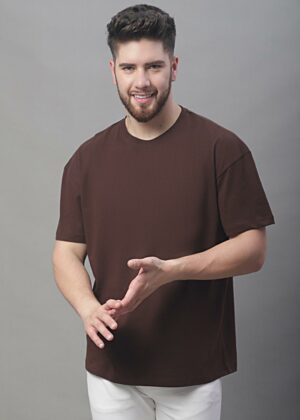 BROWN COLOR OVERSIZE FIT TSHIRT (WH-012)