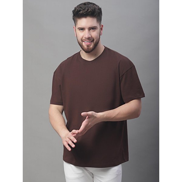 BROWN COLOR OVERSIZE FIT TSHIRT (WH-012)