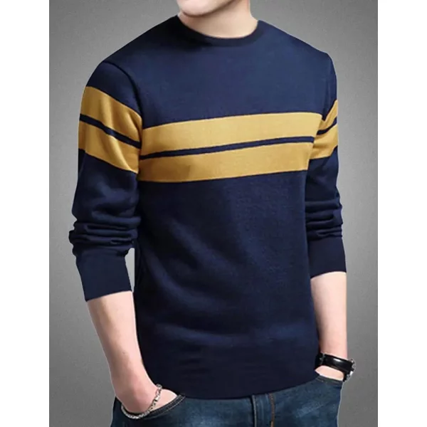 Men Colorblock Round Neck T-shirt