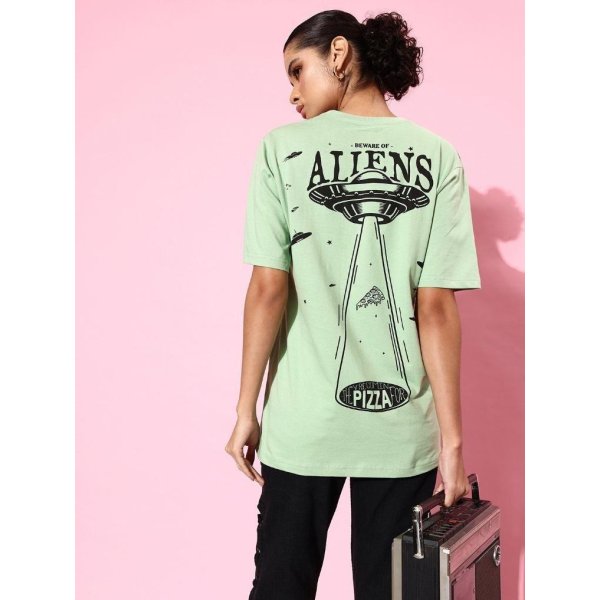 Cotton Green Graphic Oversized T-Shirt