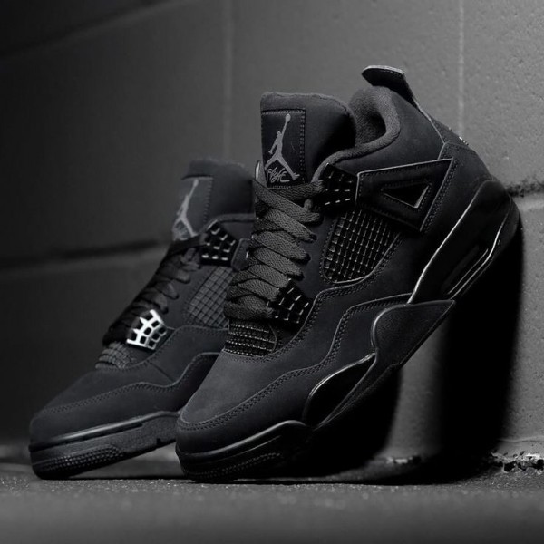 Mens jordan retro 4 black best sale